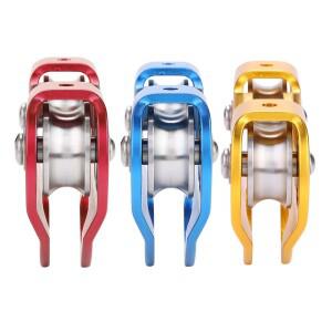 클라이밍 듀얼 풀리 30KN 집라인 케이블 트롤리 야외 암벽 등반 장비