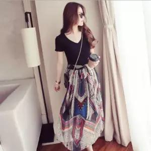 플레어 원피스 스커트 여름휴양지 롱원피스 쉬폰원피스 플라워원피스 꽃무늬원피스