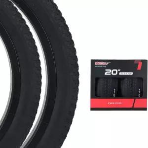 BWSHLF 교체 산악 자전거 타이어 20/24/26/27.5/29인치 크기 2팩 블랙 폴딩 MTB 블랙/브라운 사이드