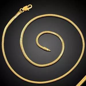 사각 스네이크 18KGP 목걸이