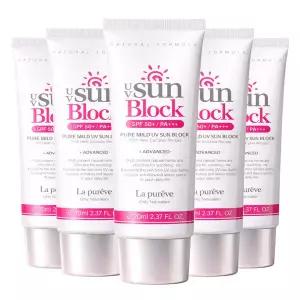 이지하우스 -91%DC 즉할쿠폰 라퓨레브 순수마일드 허브 선크림 70ml SPF50+ PA+++ 5개세트 | 무기자차 선블