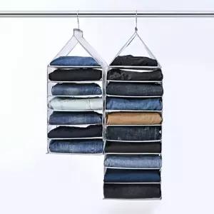 6단 오거나이저 행잉 옷정리 수납함 걸이형 행거용