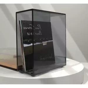 엘피 수납장 모던 심플 카페 월넛 투명 두께 원목 매거진랙