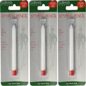 클럽맨 피노 남성용 지혈 연필 - 면도용 블리딩 스틱 여행용 사이즈 흰색 0.33온스 3팩