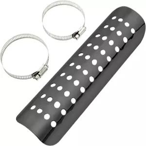 Wevdn 모터사이클 히트 쉴드 알루미늄 파이프 배기 스테인리스 클램프 2개가 있는 커버 가드 프로텍터