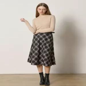 [(OZOC)] 벨티드 체크 플레어 스커트 (택가격 70000원)