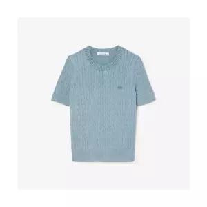 [국내매장정품] 라코스테 LACOSTE 여성 가먼트 다잉 케이블 반팔 스웨터 AF9277-55G HD9 AF9277-55GHD9 191