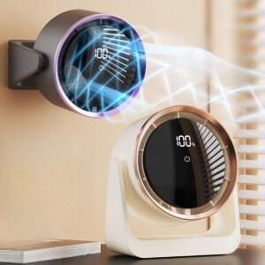 날없는선풍기 저소음 터치 벽걸이 그레이 캠핑용품 F7 순환 LED 플러그인