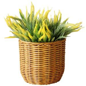 덩굴로 엮은 원형 화분 라지 사이즈 꽃바구니 거실 부자 나무 거북이 등 대나무 용혈 나무 천국 새 녹지 식물 화분