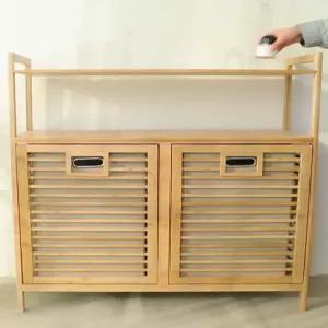 욕실 원목 수납장 장 수건장 2단 다용도 서랍 빨래바구니