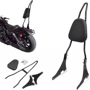 할리 데이비슨 스포츠스터 XL1200 XL883 2004-2024에 호환되는 PBYMT 블랙 탈착식 조수석 시시 바 등받이