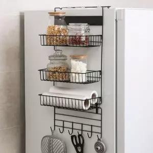 앵글 철제 수납 선반 부착 미니 벽걸이 정돈 정리 무타공 다용도 벽선반 냉장고 현관