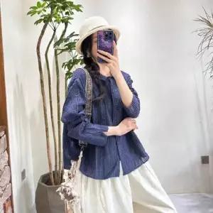 무천도사 여자 여사친 가을 빈티지 캐주얼 상의 셔츠 긴팔 루즈핏롱 KKE3