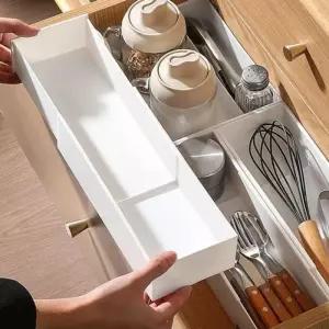 슬라이드 소형 서랍 길이조절 정리함 주방 책상 수납
