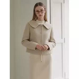 숲 핸드메이드 둥근 칼라 체크 재킷 SZAJK8E