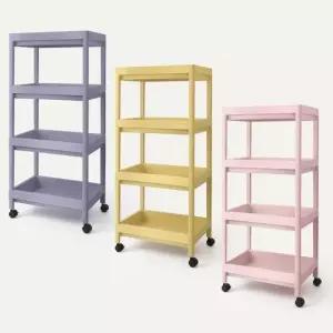 수납정리대 이동식선반 카피에 이동식 4단 트롤리 수납트레이 선반