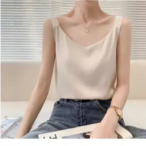 에이치에스라이프 블라우스 브라우스 셔츠 긴팔 쥬디제이 실크 나시 새틴 끈 이너 민소매 블1133605