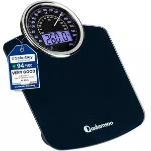 아담슨 하이브리드 2-in-1 최대 400파운드의 체중을 위한 아날로그 및 디지털 체중계 - 두꺼운 강화 유리