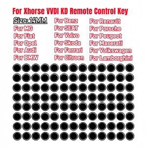 호환 14MM 50개/묶음 Xhorse VVDI KD 자동차 키 크리스탈 에폭시 로고 (오펠  피아트  시트  폭스바겐  벤