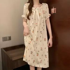 캐주얼 여름 잠옷 잠옷세트 얇은 파자마 롱스커트 커플 잔상큼 구름면 다올1