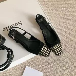 여사친 빈티지 통굽 웨빙스퀘어 프렌치 러블리 톤 스트랩 신발 신는 뒷부분 헤링본 밖으로 샌들 편하게 다