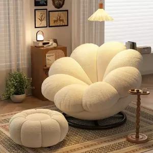 원룸소파 아이보리발판 발코니 회전 저상형 양털 좌식소파 싱글소파의자