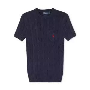 폴로랄프로렌 여성 포니 로고 자수 블루 반팔티 211895379 010 967091