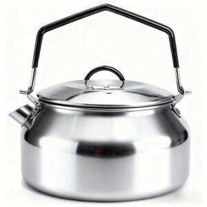 YI TEE 1L 캠핑 주전자 휴대용 야외 캠프파이어 304 스테인리스 스틸 캠프 티 커피 포트 가벼운 고속 난방 파이어 워터 보일러 하이킹 배낭 여행용 부시크래프트