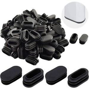 12PC 타원형 직사각형 튜브 삽입 파이프 테이블 플러그 광장 엔드 의자 가구 다리 플라스틱