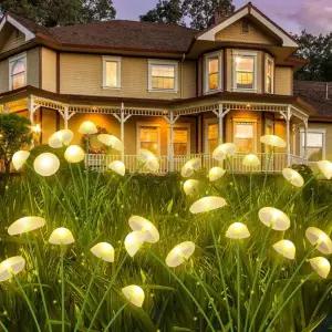 LED 태양광 해파리 버섯 램프, 야외 마당 조경 장식 조명, 잔디밭, 정원 테라스에 적합