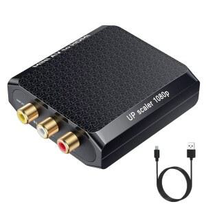 WENTER AV to HDMI 컨버터, 1080P RCA 어댑터, VCR /VHS /Xbox /PS3 /STB /N64 /Wii /TV /PC /블루레이 DVD 플레이어용 PAL /NTSC를 지원하는 미니 컴포지트 CVBS 오디오 비디오 어댑터