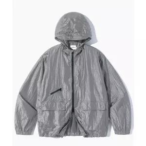 매장정품[브랜드명]디미트리 블랙 DIMITRI BLACK ASI 2WAY 나일론 메탈 후드 윈드브레이커 자켓_메탈 그레