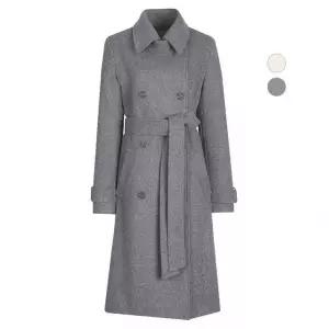 비비드시크릿가너 여성 하이넥 벨티드 겨울 정장 울코트