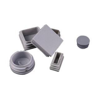 10PCS 회색 내부 철강 튜브 의자 다리 먼지 마개 테이블 플라스틱 블랭킹 사각형 플러그 가구 커버 엔드 보호대 파이프