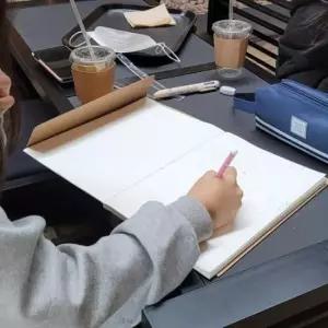 [문구/오피스] 가로 크라프트 중형 무선 노트 드로잉북