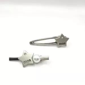 메탈 스타 헤어 머리 집게핀(2P 1set) 꽃 머플러 러블리 리본 블루 곱창 헤어 머리 스카프 끈