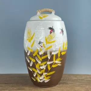 [무료배송] 투톤분청 보리참새 20kg 쌀독 현관 소금 항아리