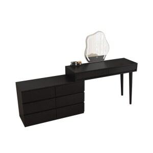 블랙 화장대 콘솔 심플 조립형 원룸 단일 모던 테이블 앤틱 서랍형
