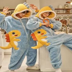 동물 잠옷 수면잠옷 점프수트 원 캐릭터 커플 올인원 홈웨어 피치수면 두꺼운