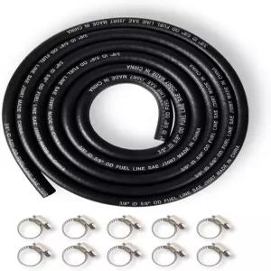 야마카토 연료 라인 호스 3/8인치 클램프 10개 포함 자동차 보트 발전기용 고무 NBR SAE 30R7 6FT