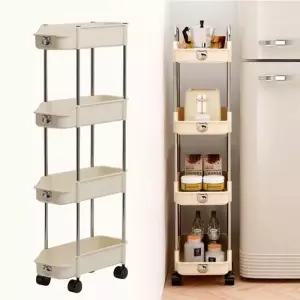 정리함 서랍장 트레이 수납 수납장 이동 틈새 바퀴 플라스틱 트롤리 4단 정리 달린