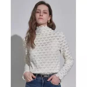 르니앤맥코이 하트 기모 레이스 시스루 반목 티셔츠 LN02TS703L