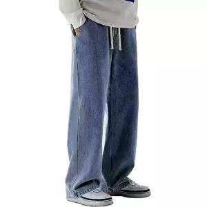 2컬러 와이드핏바지 남성바지 데님팬츠 캐주얼바지 바지 밴딩 와이드핏 밴딩바지 베이
