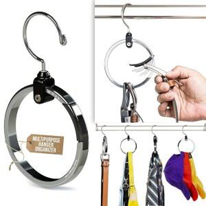 ROLLY HANGER 다용도 옷장 행거 - 옷장용 타이 및 벨트 옷장을 위한 훌륭한 공간 절약형 정리함 벨트, 넥타이, 스카프, 야구 모자, 지갑 등을 보관하기에 이상적 1팩