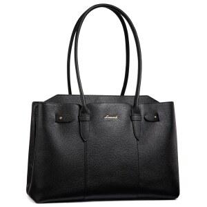 LOVEVOOK 여성용 노트북 토트백, 15.6인치 방수 가죽 컴퓨터 작업 지갑, 지퍼 포함, 교사 및 여행용