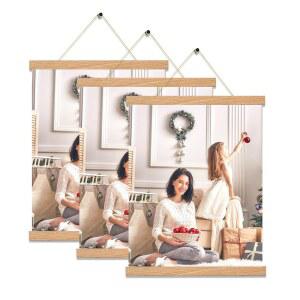 YK 아트우드 3팩 마그네틱 포스터 걸이 프레임, 16x20 16x24 16x16 프레임 사진, 인쇄물, 지도, 스크롤 및 캔버스 아트워크용 목재 자석 걸이, 16인치, 소나무