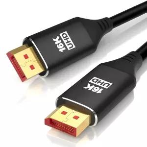 KOMGILK 16K 8K 디스플레이포트 케이블 3.3FT 고속 DP 코드 CL3 8K@60Hz 4K@144Hz 지원 80Gbps 높은 주사율