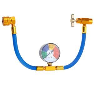 R134A AC 냉매 충전 호스 키트, 1/2 u2019 자가 밀봉 밸브 캔, 압력 게이지가 있는 호스, 자동차 에어컨 냉매에 적합합니다