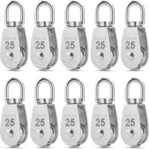 M25 싱글 풀리 블록 로딩 550파운드 CBTONE 10팩 304 스테인리스 스틸 와이어 로프 롤러 25mm 팅 크레인