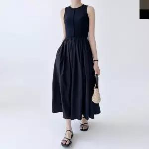 레이어드 롱원피스 ND62 슬리브리스 GSS 플레어 민소매 레이어드원피스 드레스 롱드레